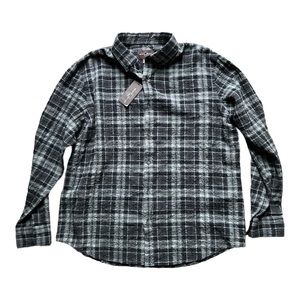 New With Tags Black Brown 1826 Men’s XL Plaid Button Down Shirt